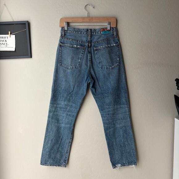 Daily Blue Denim Jeans Distressed Hype in Tempest Straight Leg Blue Jeans Sz 26 - Picture 7 of 10